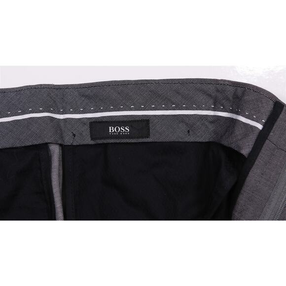 Hugo Boss Solid Light Gray Flat Front Dress Pants Trousers Current 34x30 - Picture 6 of 8